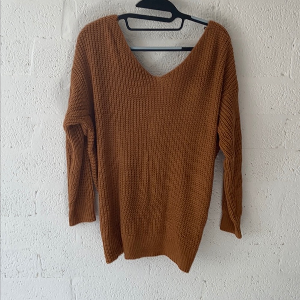 Cross back sweater
